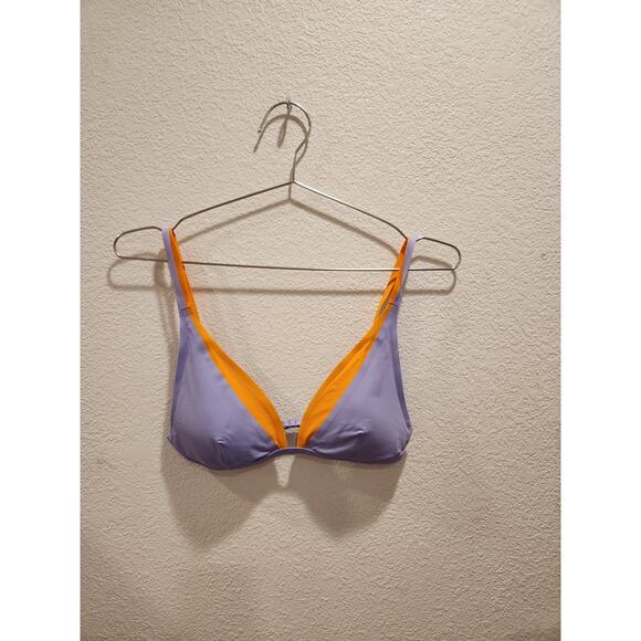 NWT L*Space Bikini Top Lavender Orange Contrast Padded Swimwear Size Medium - Picture 1 of 2